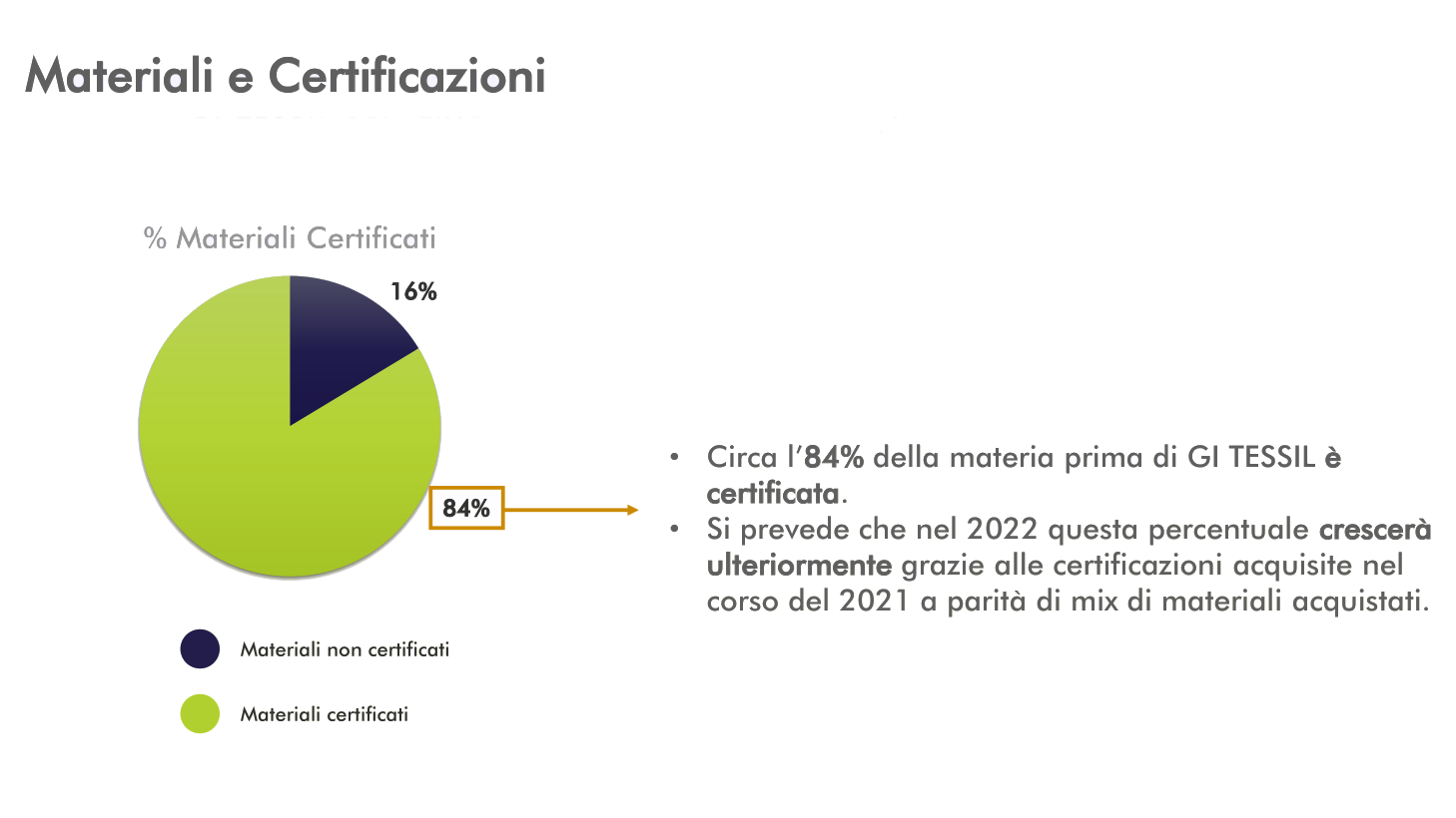 Materiali e certificazioni